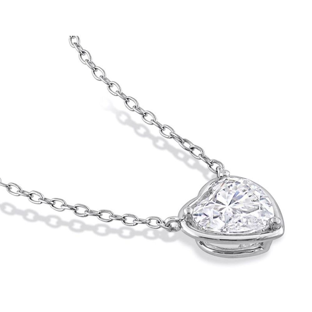 2.00 Carat (ctw) Lab-Created Moissanite Heart Pendant Sterling Silver - Picture 2 of 5